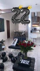 IWERP number balloons pair with digits for milestone parties.