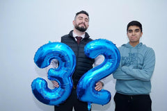 IWERP number balloons pair with other decorations for customizable blue themes