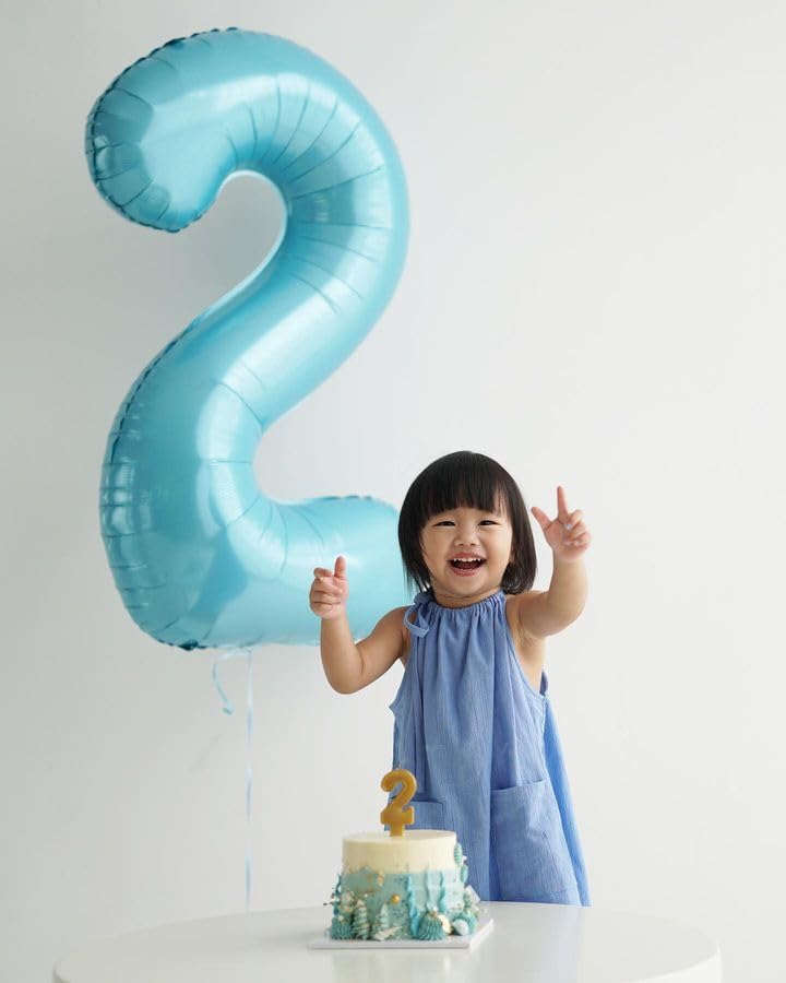 IWERP pearlescent blue 40-inch balloon adds striking height to party decor