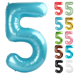 IWERP pearlescent blue 40-inch 5-balloon front view for photo-ready decor.