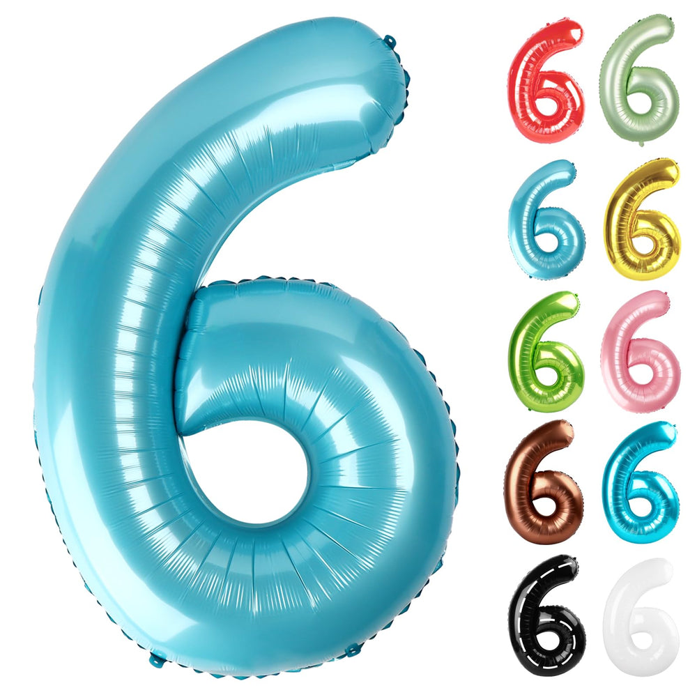 IWERP pearlescent blue 40-inch 6-balloon for striking birthday photos