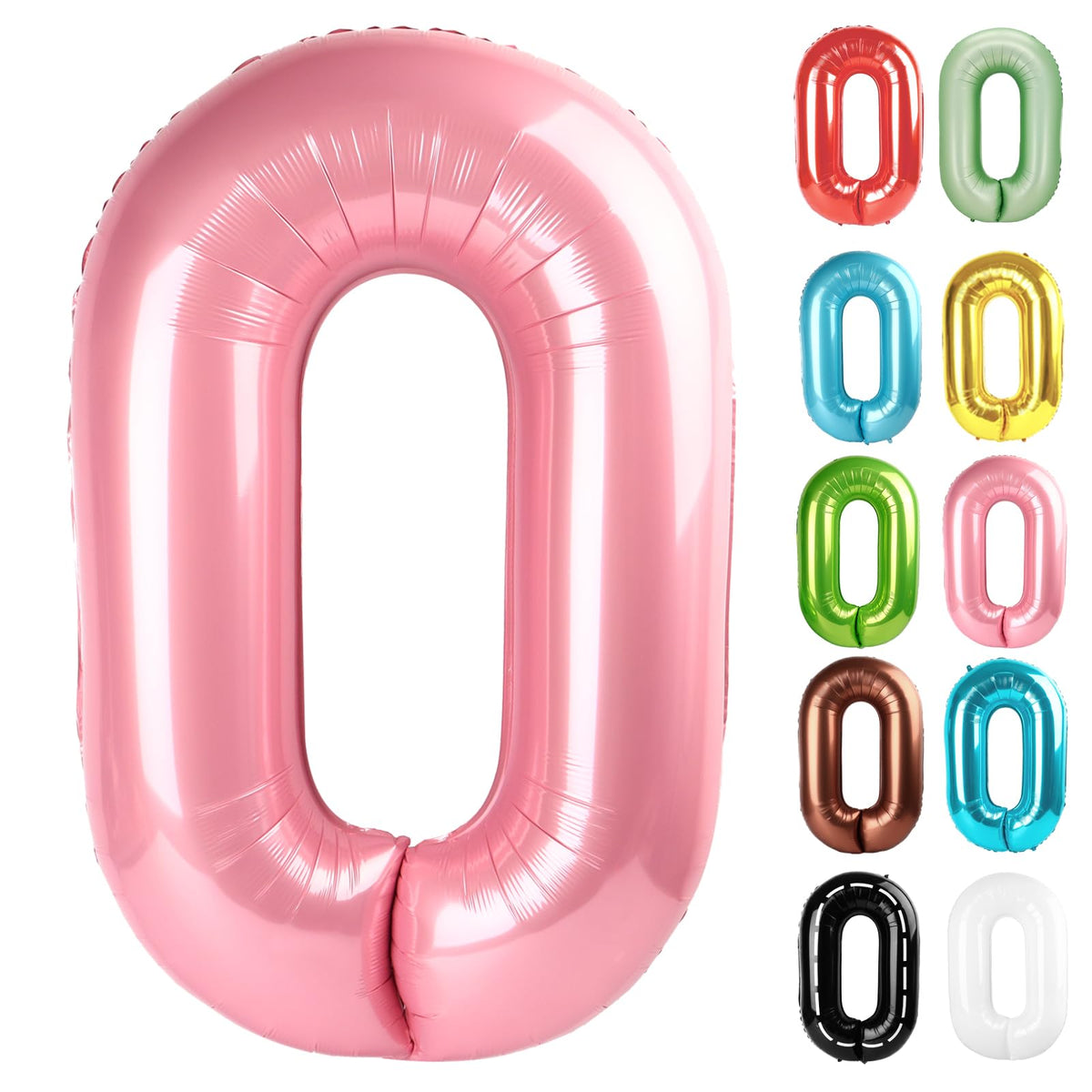 IWERP pearlescent pink 0 balloon 40-inch ideal for milestone birthday photo backdrops.