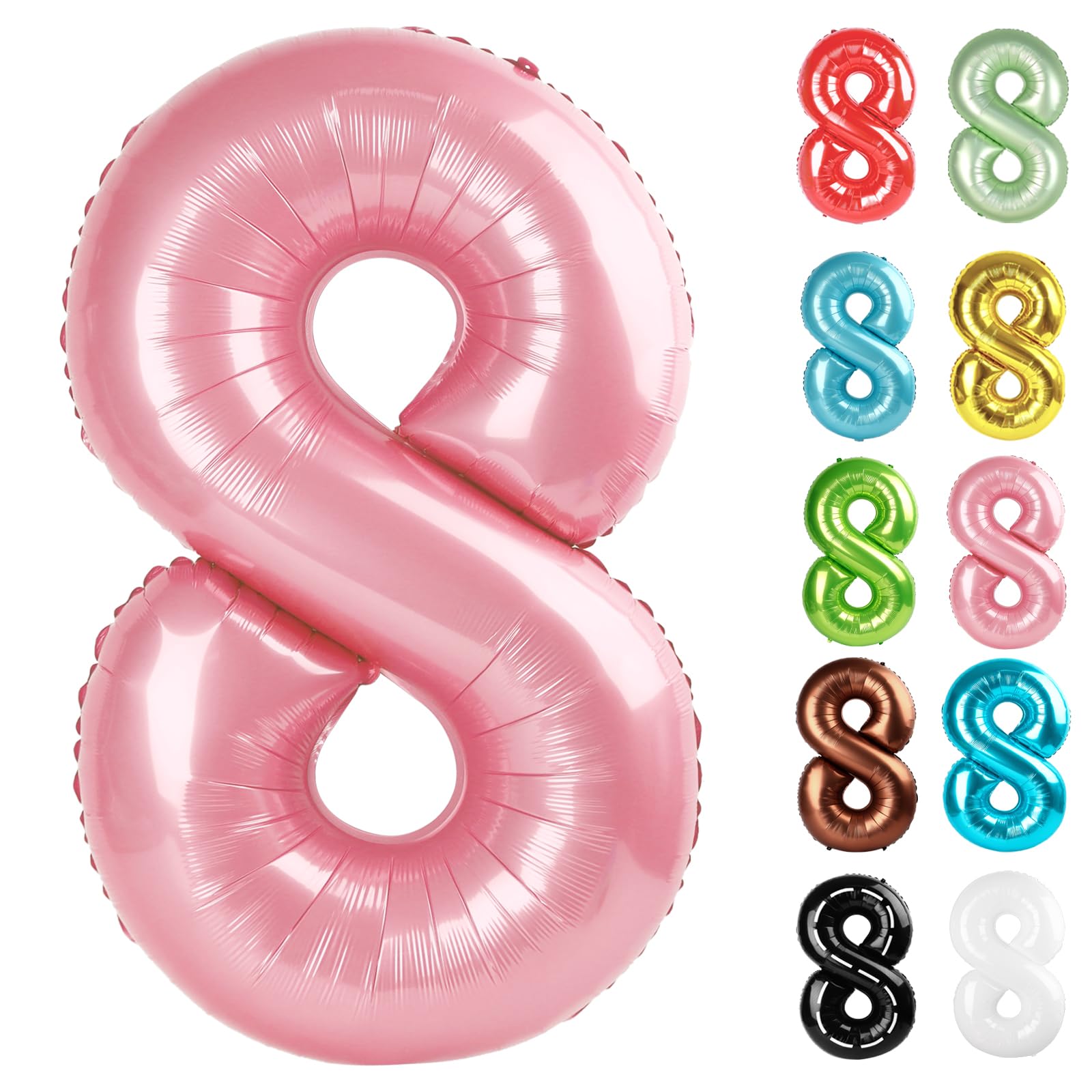 IWERP pearlescent pink 40-inch 8-balloon creates a bold photo backdrop.