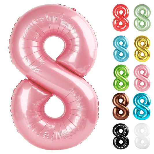 IWERP pearlescent pink 40-inch 8-balloon creates a bold photo backdrop.
