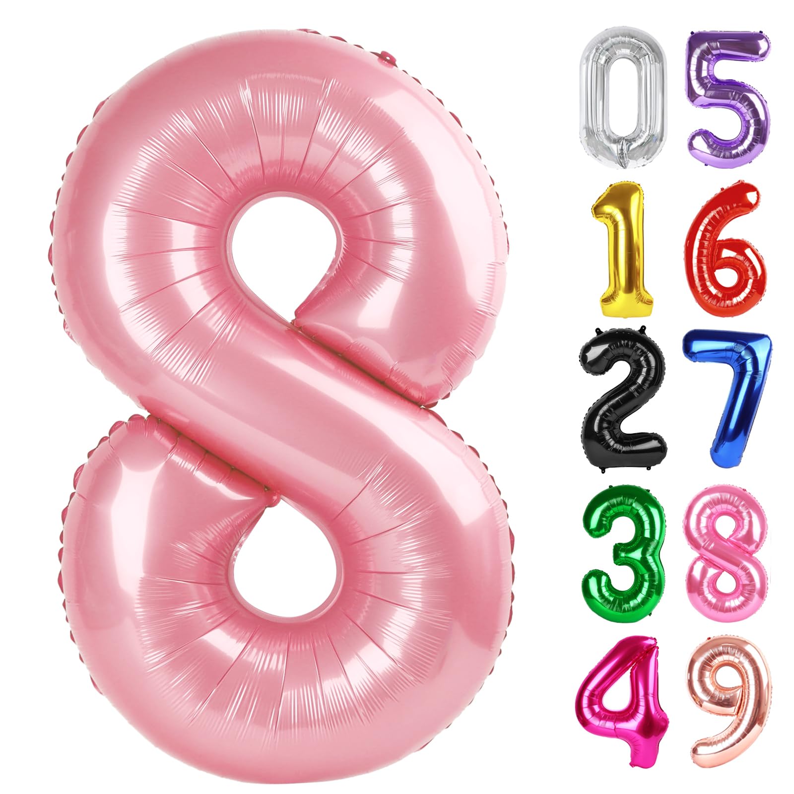 IWERP Pearlescent Pink 40-inch 8-balloon creates dramatic birthday backdrop