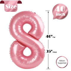 IWERP pearlescent pink 8-balloon backdrop enhances party ambience.
