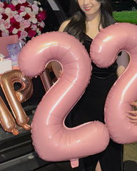 IWERP pearlescent pink 9-balloon stage backdrop becomes a photogenic focal point