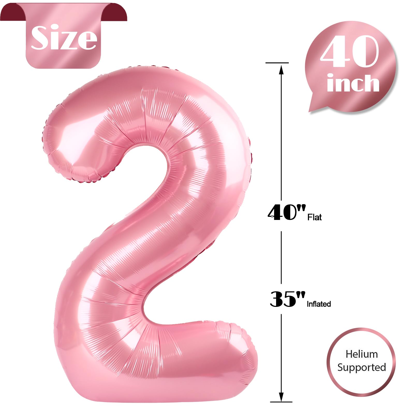 IWERP pearlescent pink 2 balloon enhances photo booths and special occasion decor.