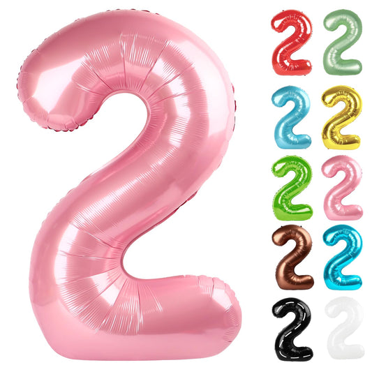 IWERP pearlescent pink number 2 balloon, 40-inch, centerpiece-ready for memorable photos.