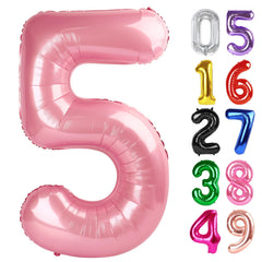 IWERP pearlescent pink number 5 balloon 40-inch creates a glamorous photo backdrop