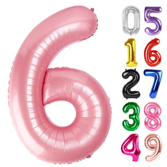 IWERP pearlescent pink Number 6 balloon ready for a bold 40-inch centerpiece