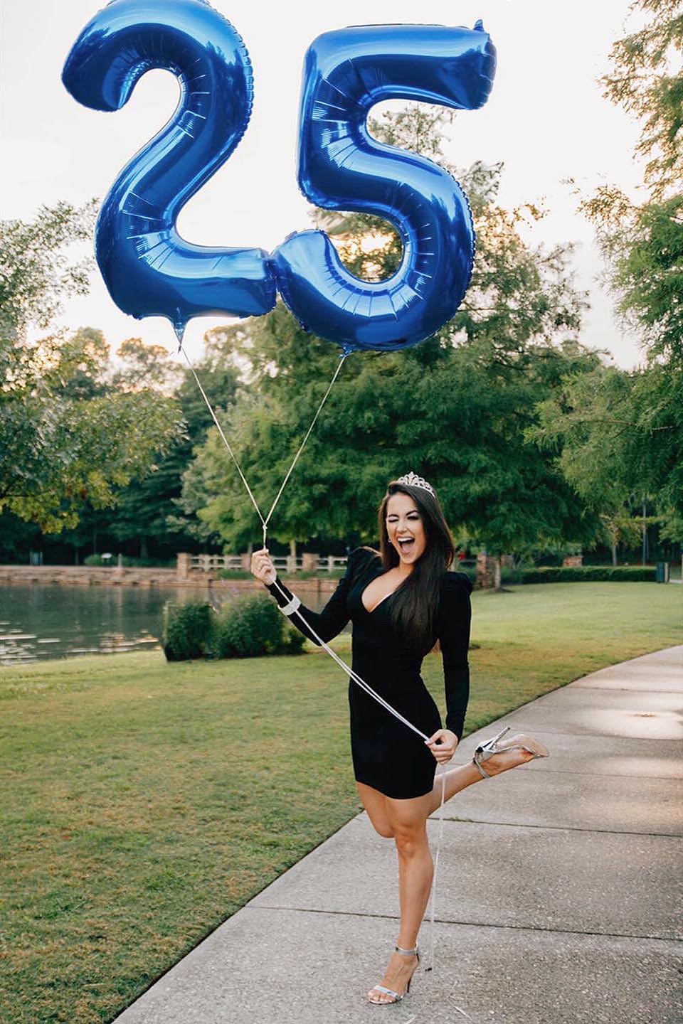 IWERP blue number balloon used as a photo backdrop prop.