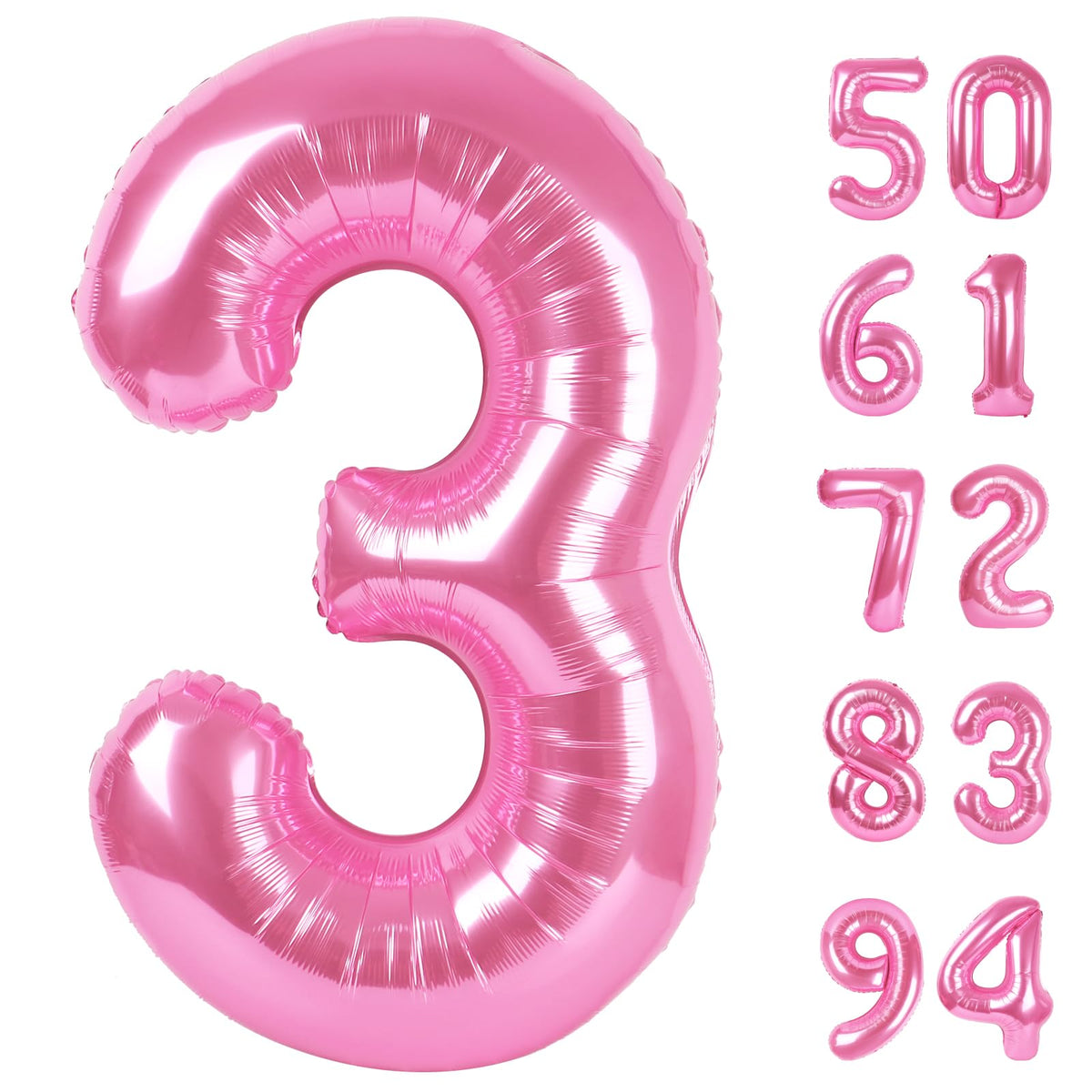 IWERP pink 40-inch number balloon 3 for photo-ready backdrops