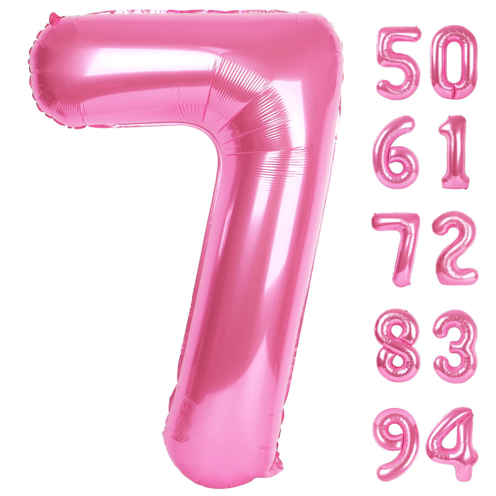 IWERP pink 7 balloon 40 inch elevates photos with bold birthday backdrop.
