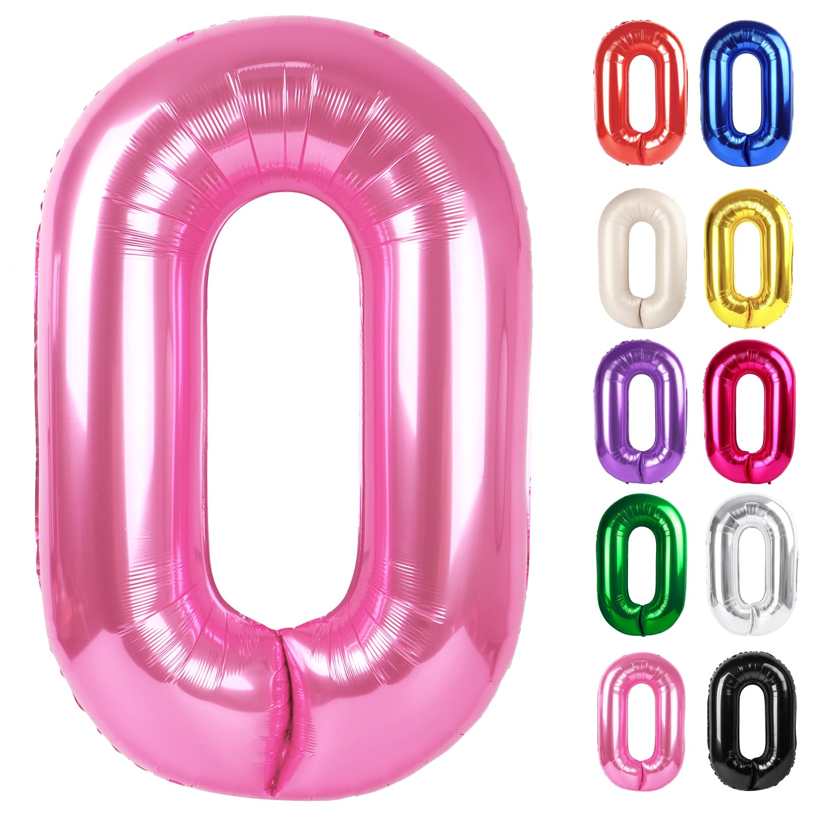 IWERP pink number 0 balloon 40-inch floating backdrop for birthday celebrations.
