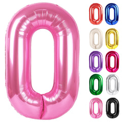 IWERP pink number 0 balloon 40-inch floating backdrop for birthday celebrations.