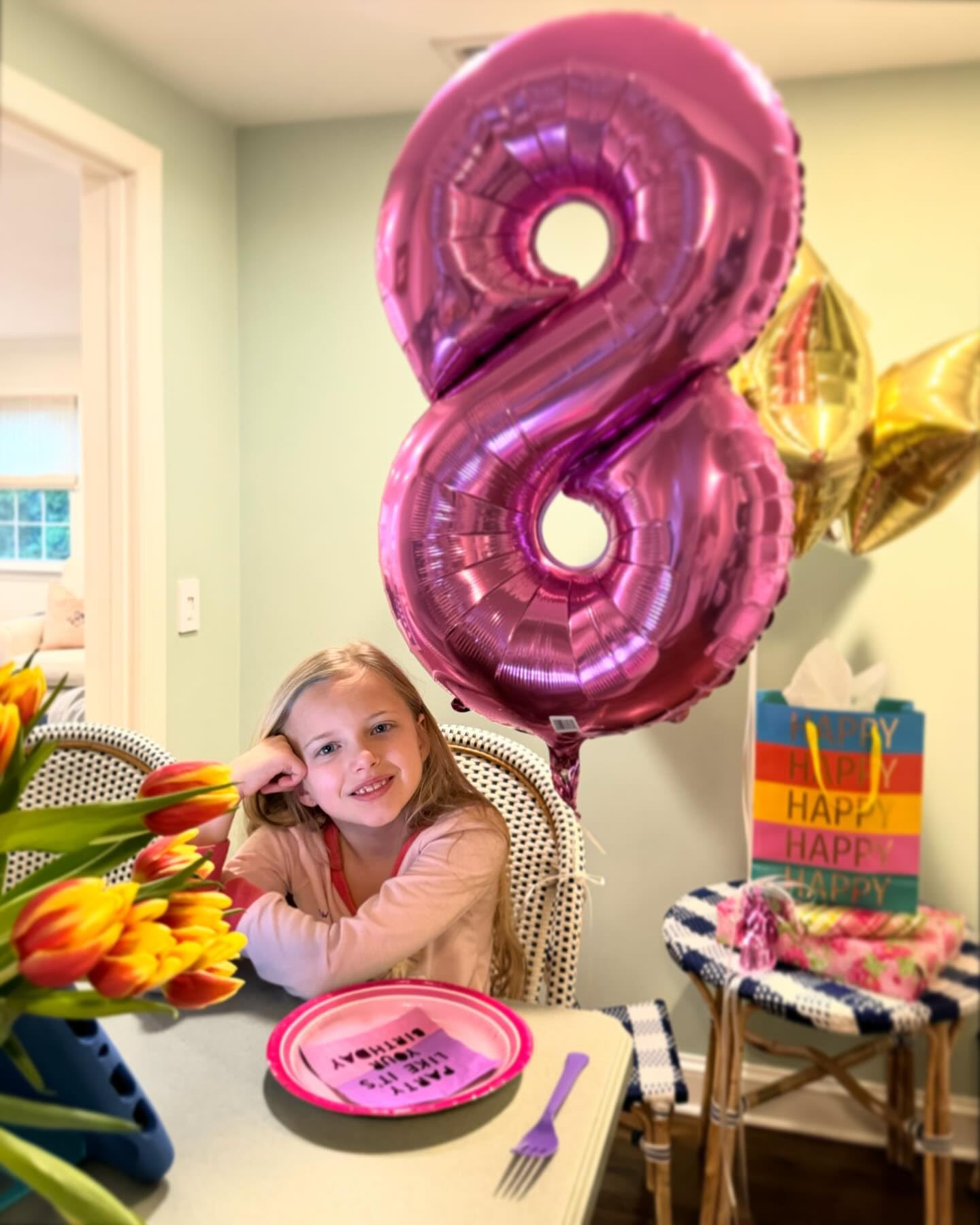 IWERP reusable pink number 0 balloon storage after party.