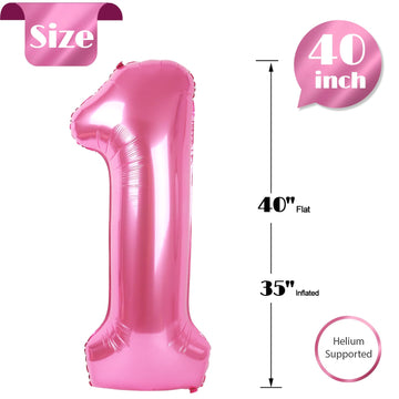 IWERP pink 1 balloon inflated with helium for floating decoration