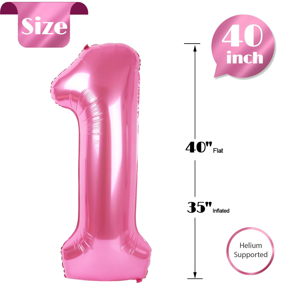 IWERP pink 1 balloon inflated with helium for floating decoration