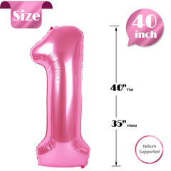 IWERP pink 1 balloon inflated with helium for floating decoration
