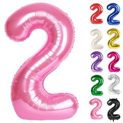 IWERP pink number 2 balloon 40-inch creates a bold photo backdrop for celebrations