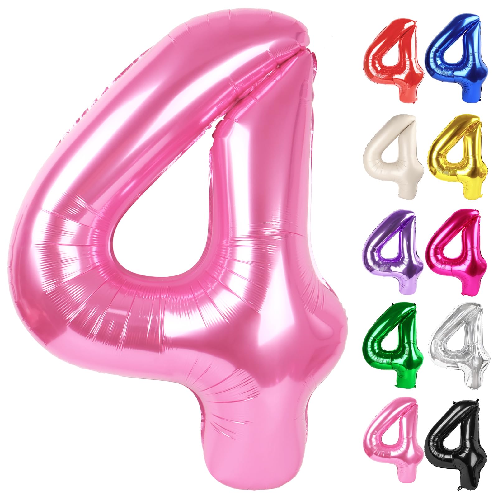 IWERP pink number 4 balloon 40-inch backdrop accessory for birthdays