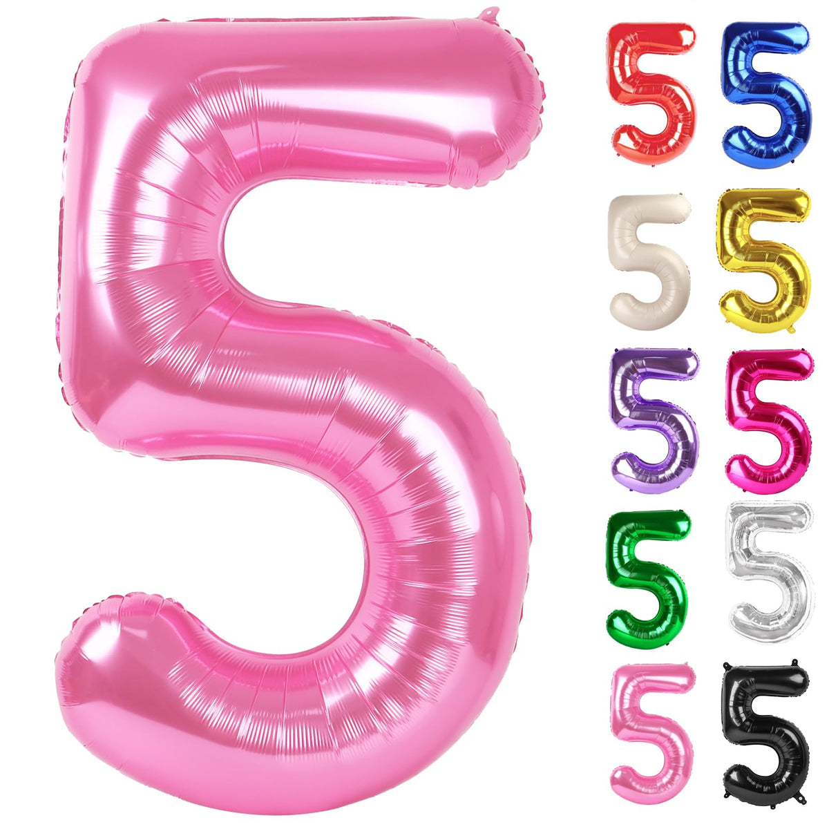 IWERP pink number 5 balloon 40 inch creates a bold birthday backdrop.