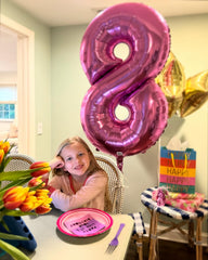 IWERP pink number 5 balloon is reusable for future celebrations.
