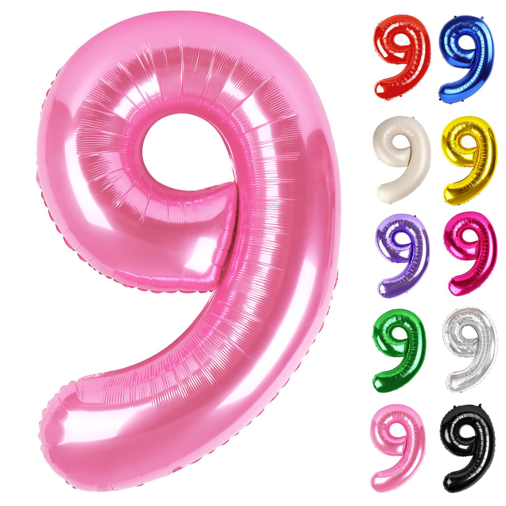 IWERP Pink Number 9 Balloon 40 Inch creates a bold photo backdrop.