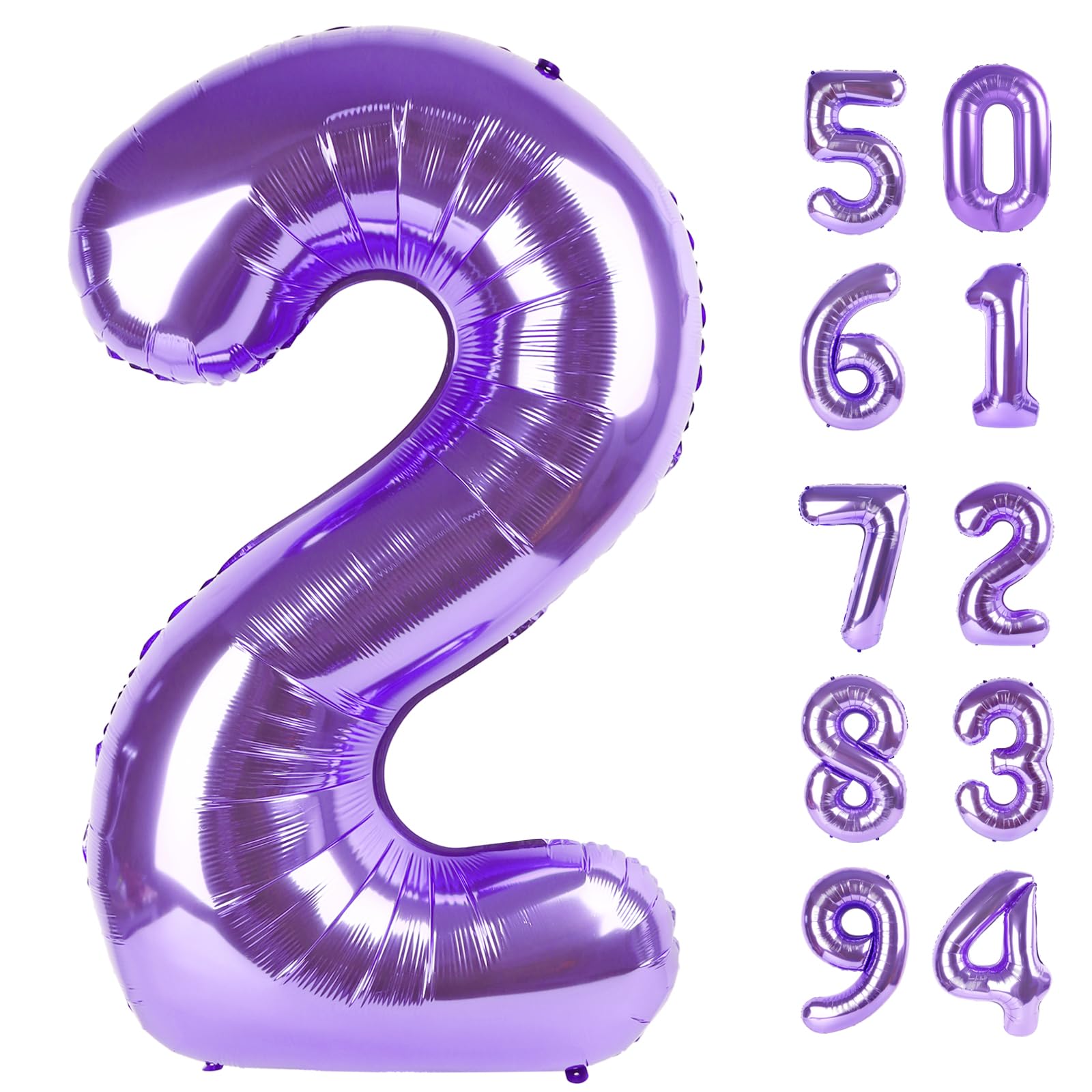 IWERP Purple 2 Balloon 40-inch centerpiece for a striking 2nd birthday backdrop.