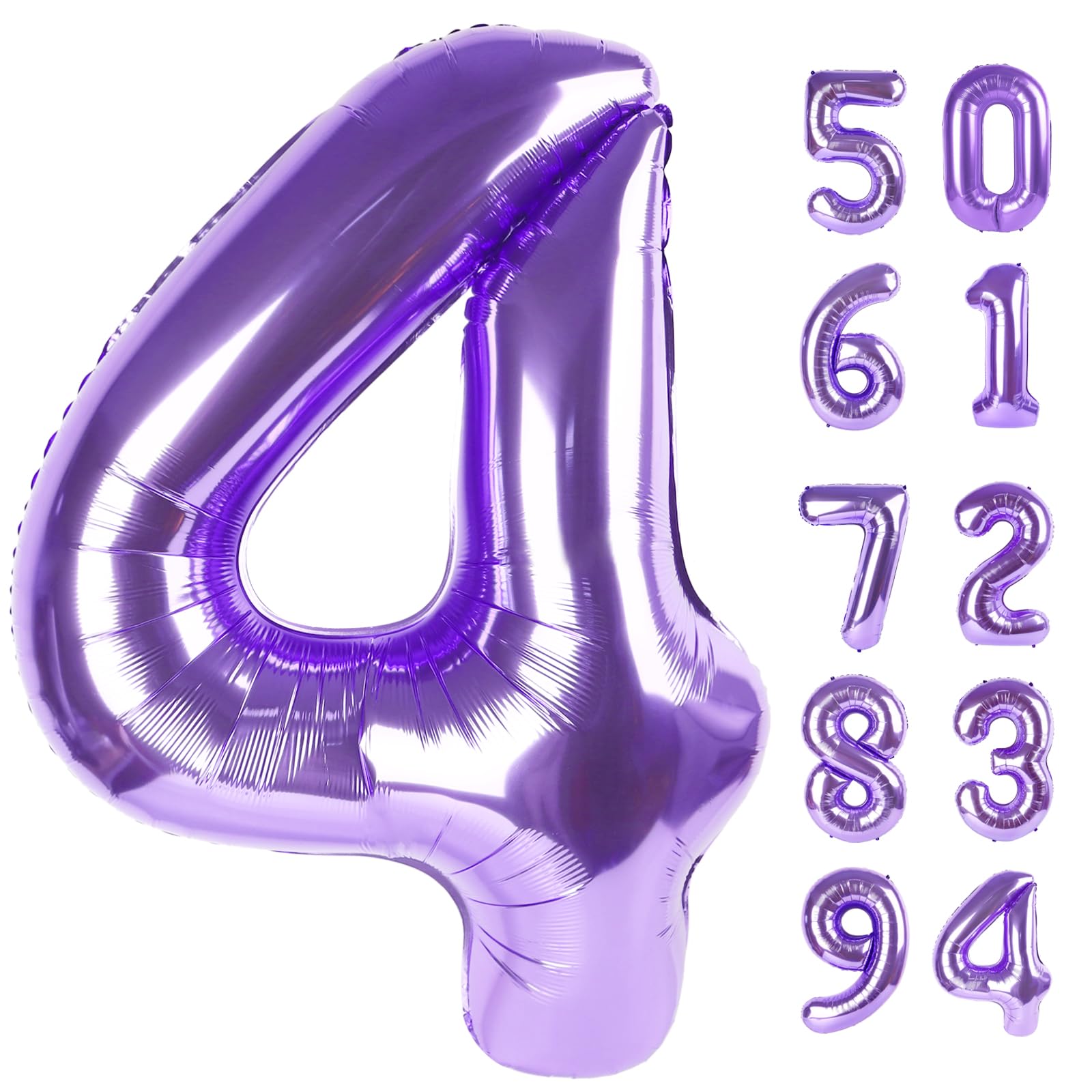 IWERP purple 4 balloon 40-inch for bold birthday décor and photo moments.