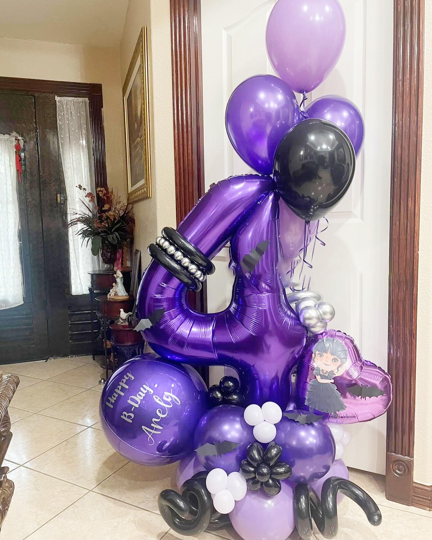 IWERP Purple Number 12 balloon 40-inch inflation setup shows easy self-seal convenience.
