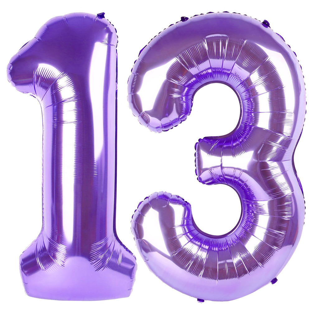 IWERP purple number 13 balloon 40 inch elevates party photos and creates a bold centerpiece.