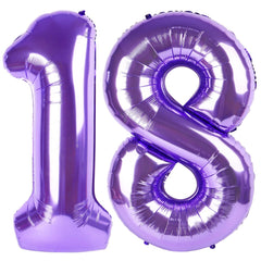 IWERP purple number 18 balloon 40-inch shines for memorable 18th birthday photos.