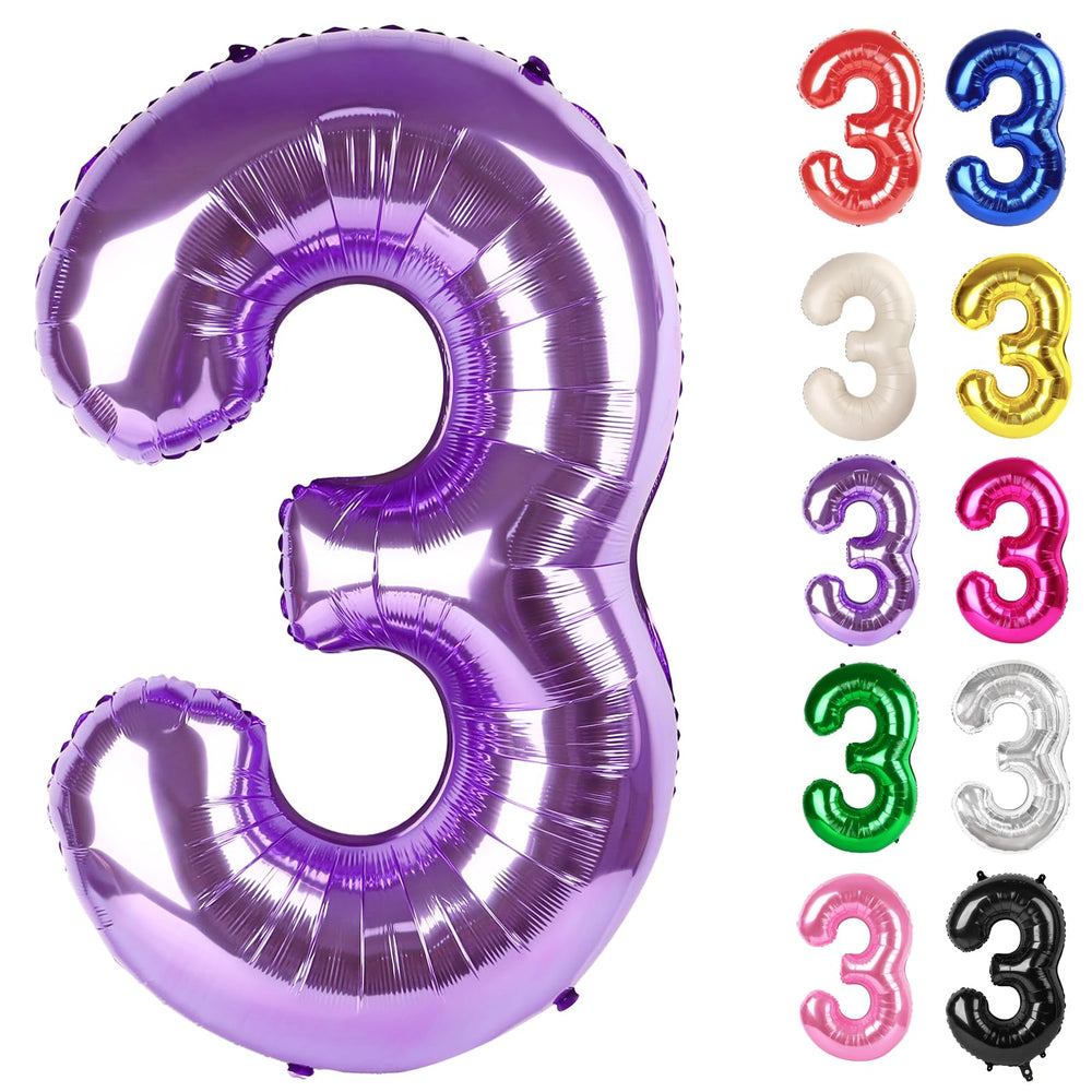 IWERP purple-number-3-balloon-40 inch ideal photo backdrop and focal point.