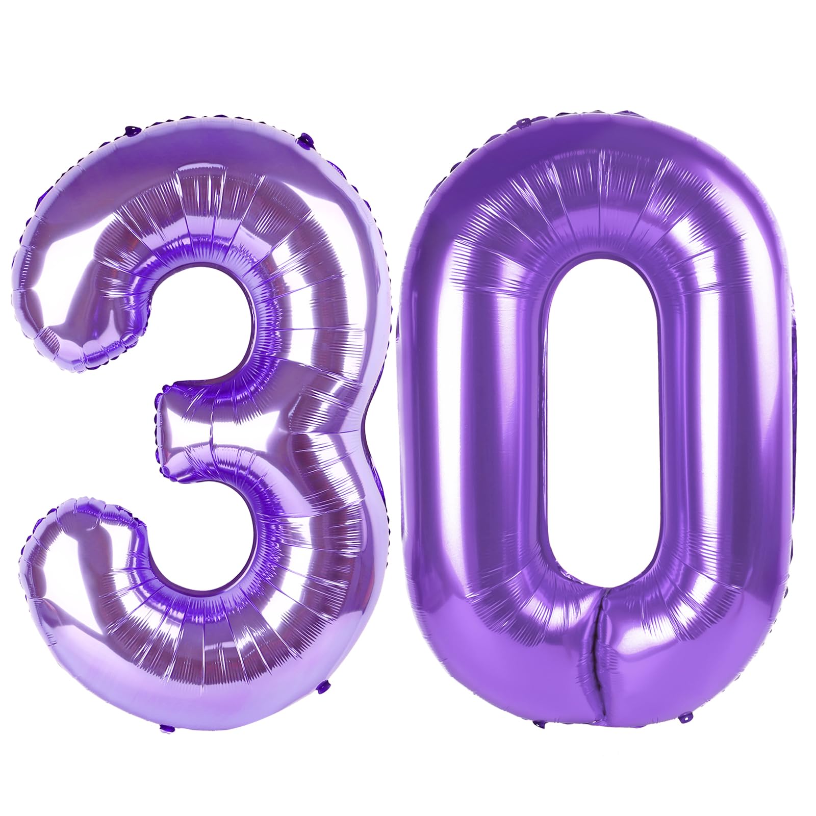 IWERP Purple Number 30 balloon, 40-inch size, ideal centerpiece for memorable photos.