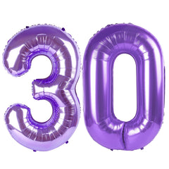 IWERP Purple Number 30 balloon, 40-inch size, ideal centerpiece for memorable photos.
