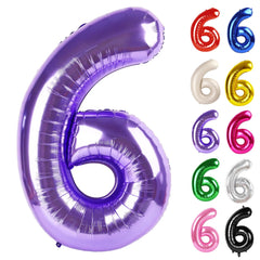 IWERP Purple Number 6 Balloon 40-Inch creates a bold 6th birthday photo backdrop.