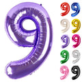 IWERP purple number 9 balloon 40 Inch, front view, ideal centerpiece for ninth birthday decor.