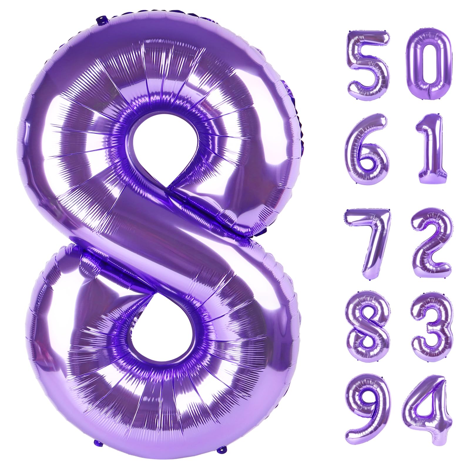 IWERP purple number balloon 40 inch creates bold 8th birthday photos.