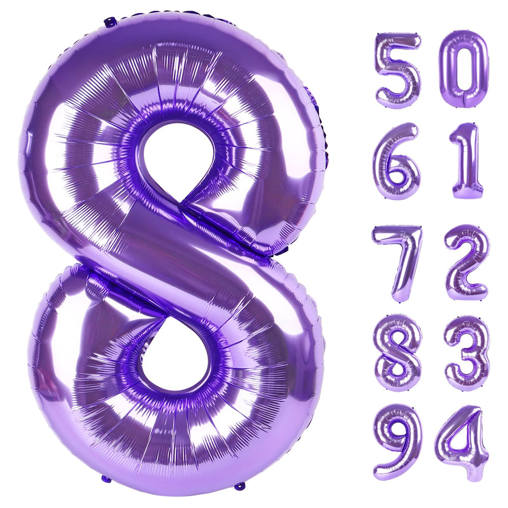IWERP purple number balloon 40 inch creates bold 8th birthday photos.