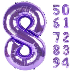 IWERP purple number balloon 40 inch creates bold 8th birthday photos.