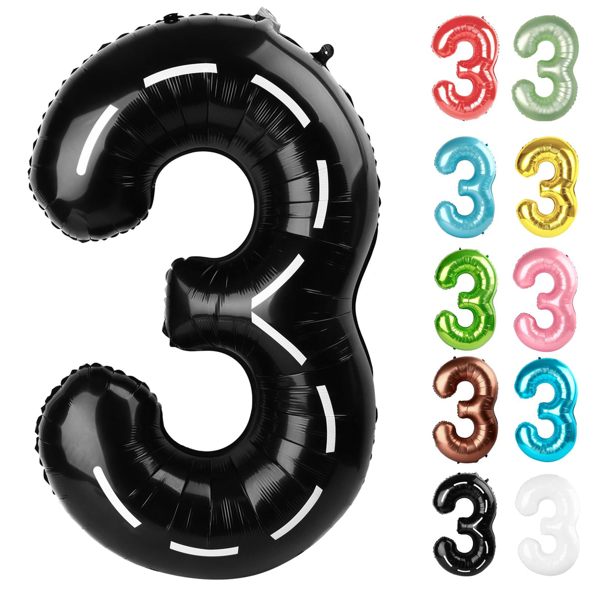 IWERP race car number 3 balloon 40-inch creates a bold photo backdrop for parties.