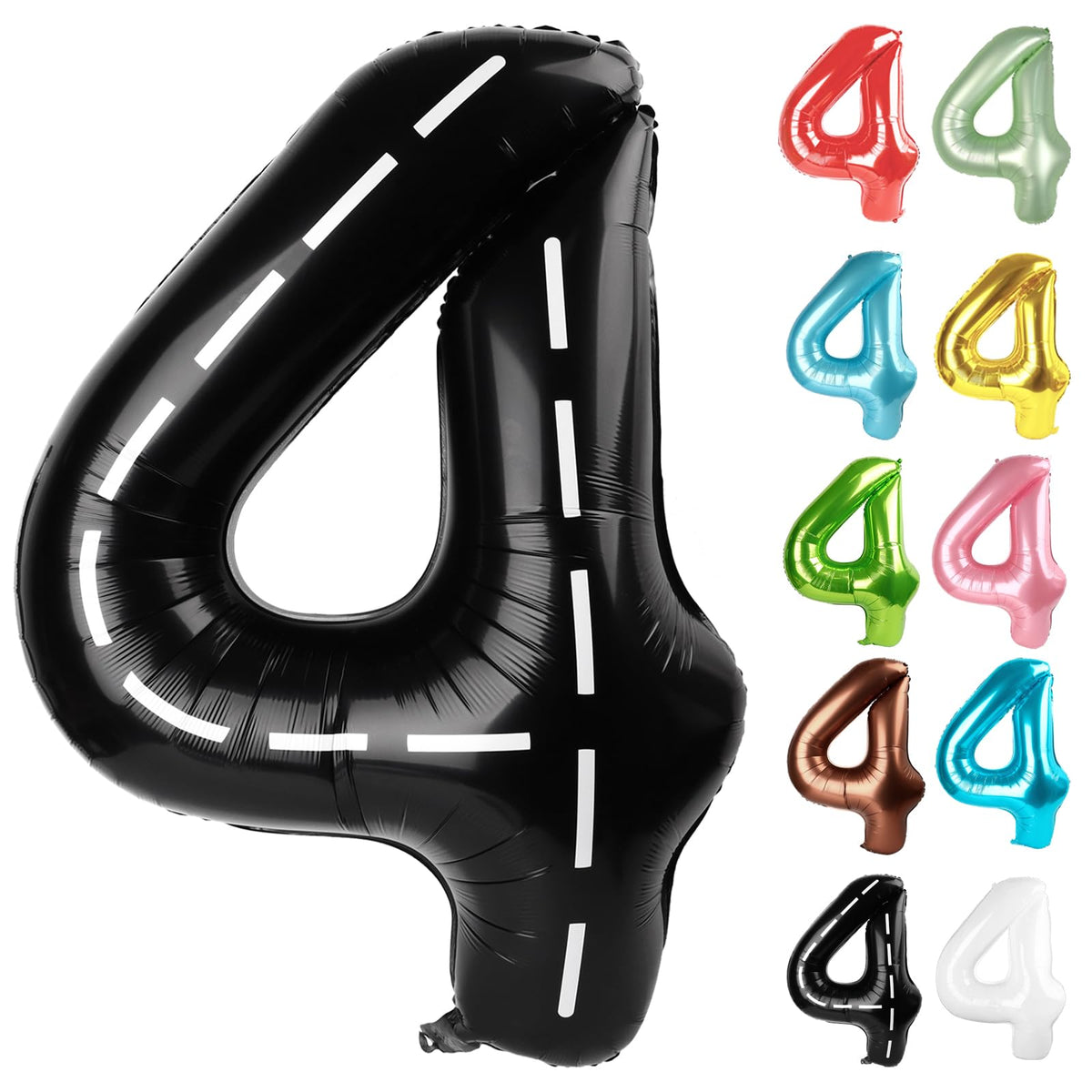 IWERP Race Car Number 4 Balloon 40-Inch creates a bold birthday centerpiece and photo backdrop.
