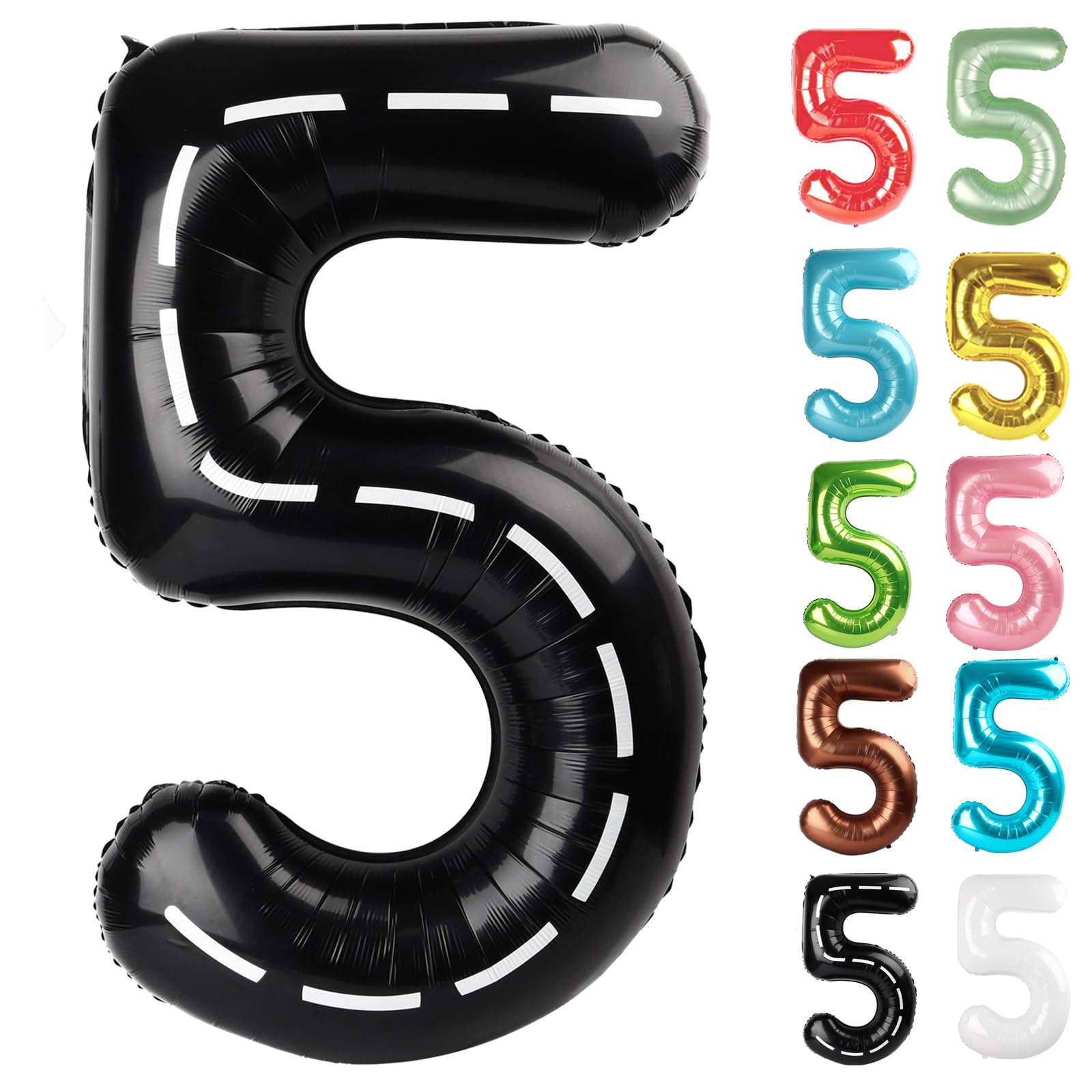 IWERP Race Car Number 5 balloon, 40-inch front view, ideal centerpiece for photos.