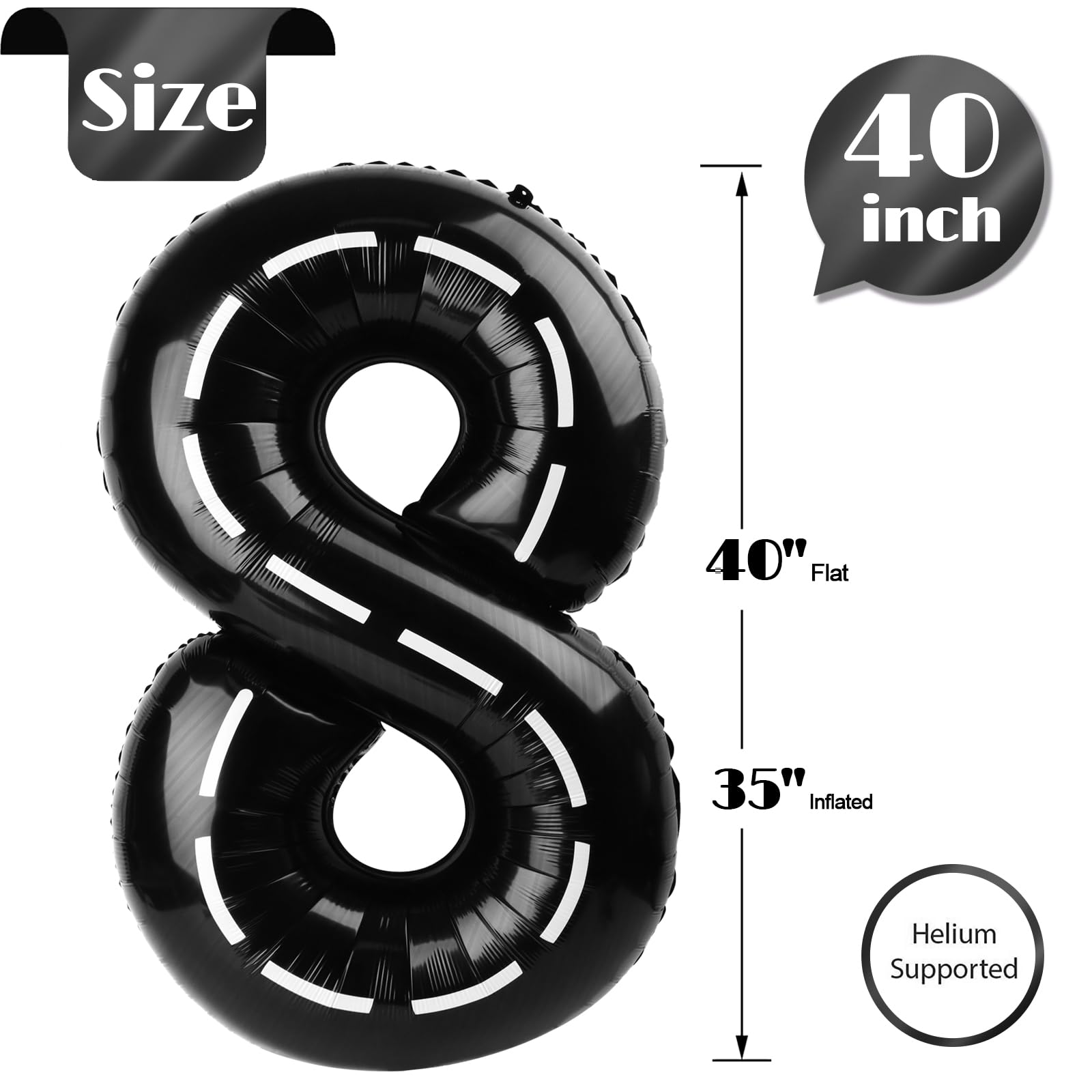IWERP Race Car Number 8 balloon 40-inch creative setup, elevates photo backdrops.
