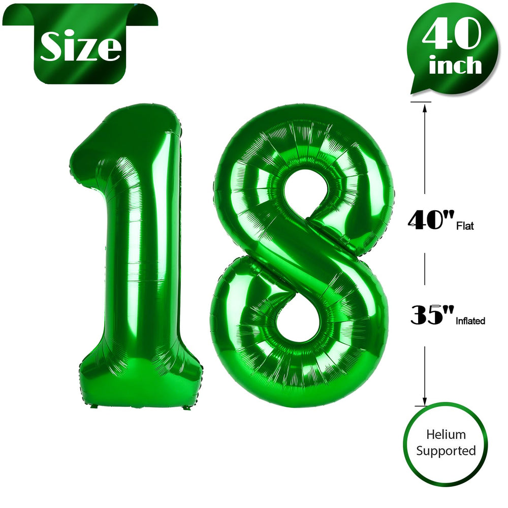 IWERP Radiant green foil balloon—glossy finish uplifts any green-themed party.