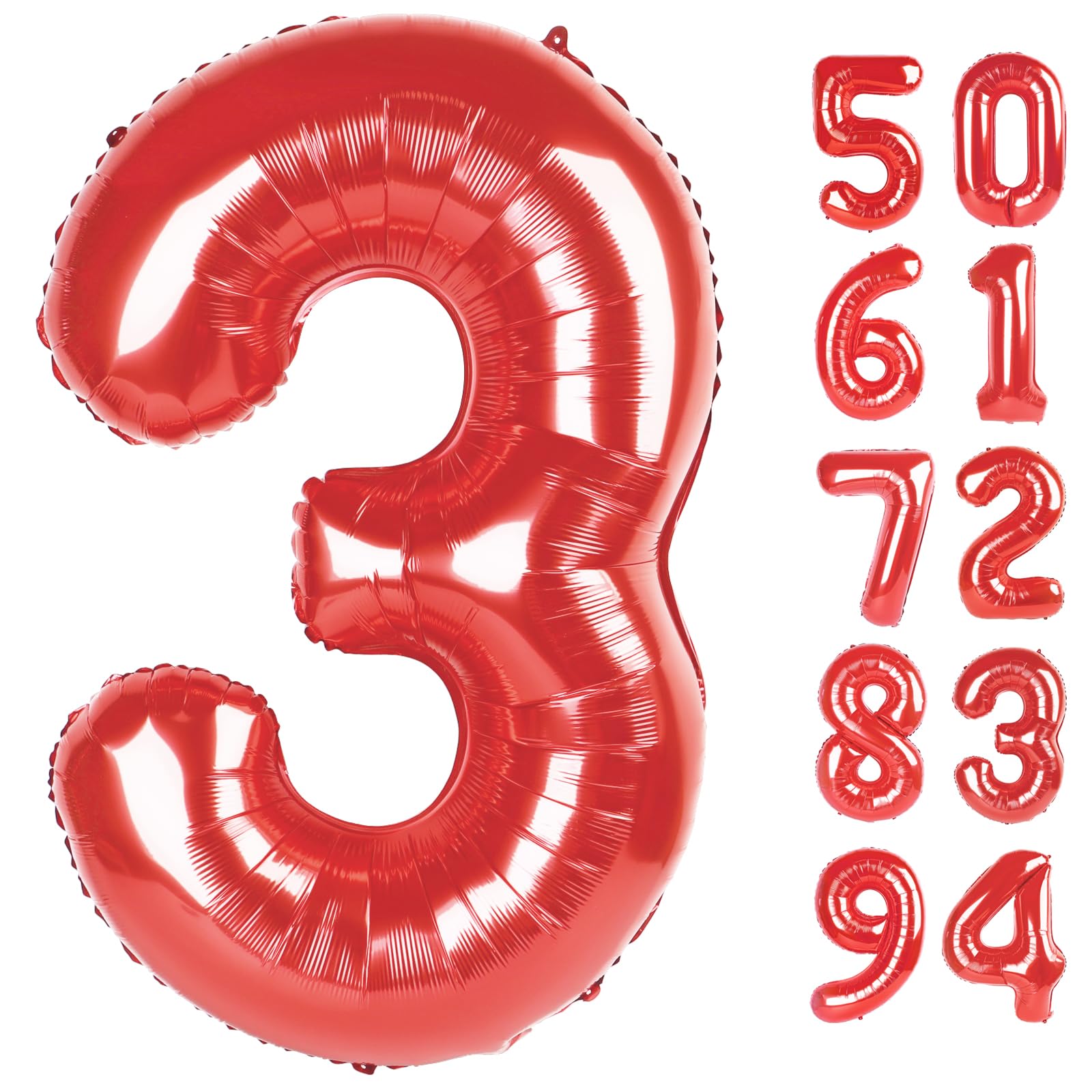 IWERP Red 3-balloon 40-inch front view for a striking birthday photo backdrop.