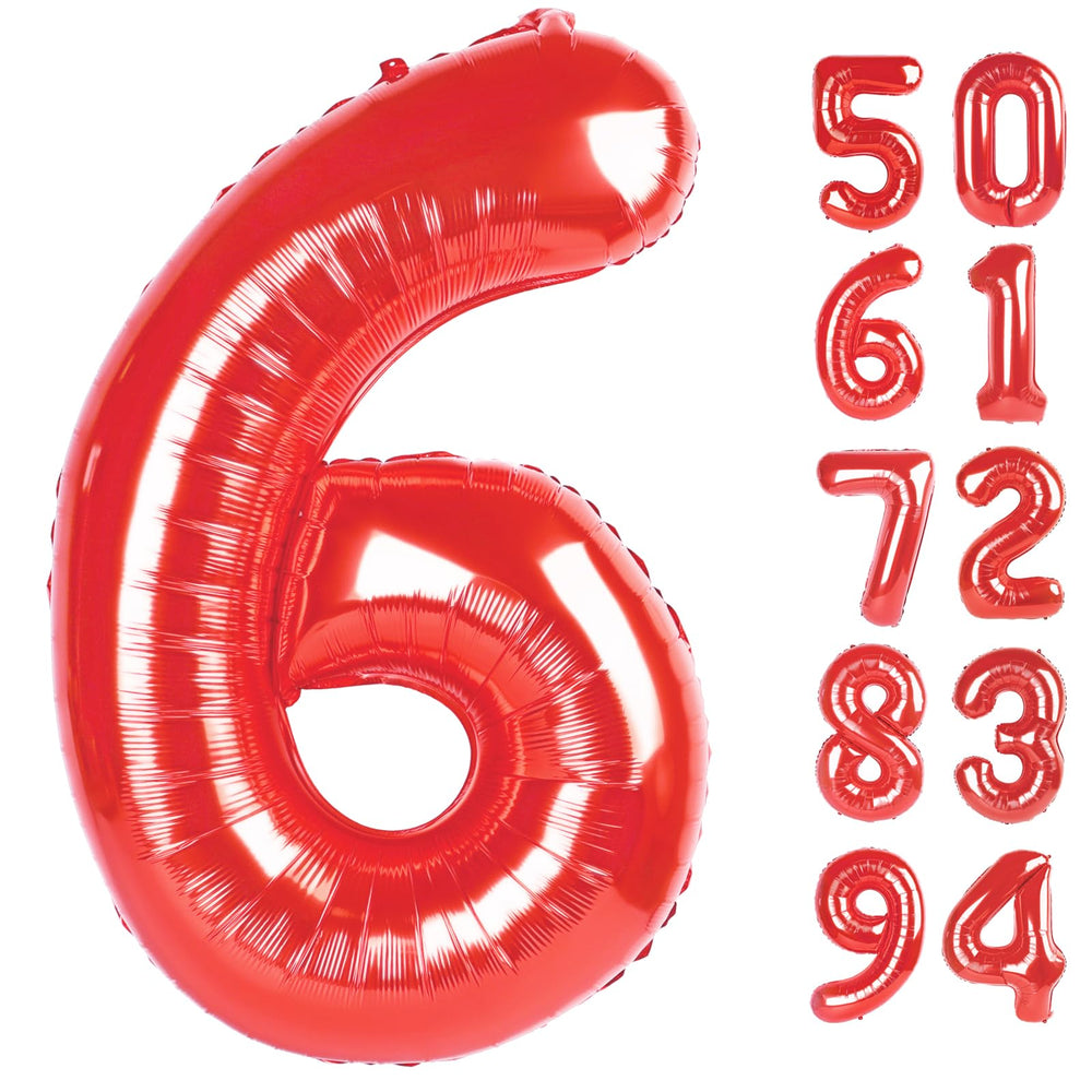 IWERP Red 6 balloon 40 inch creates a dramatic birthday photo backdrop.