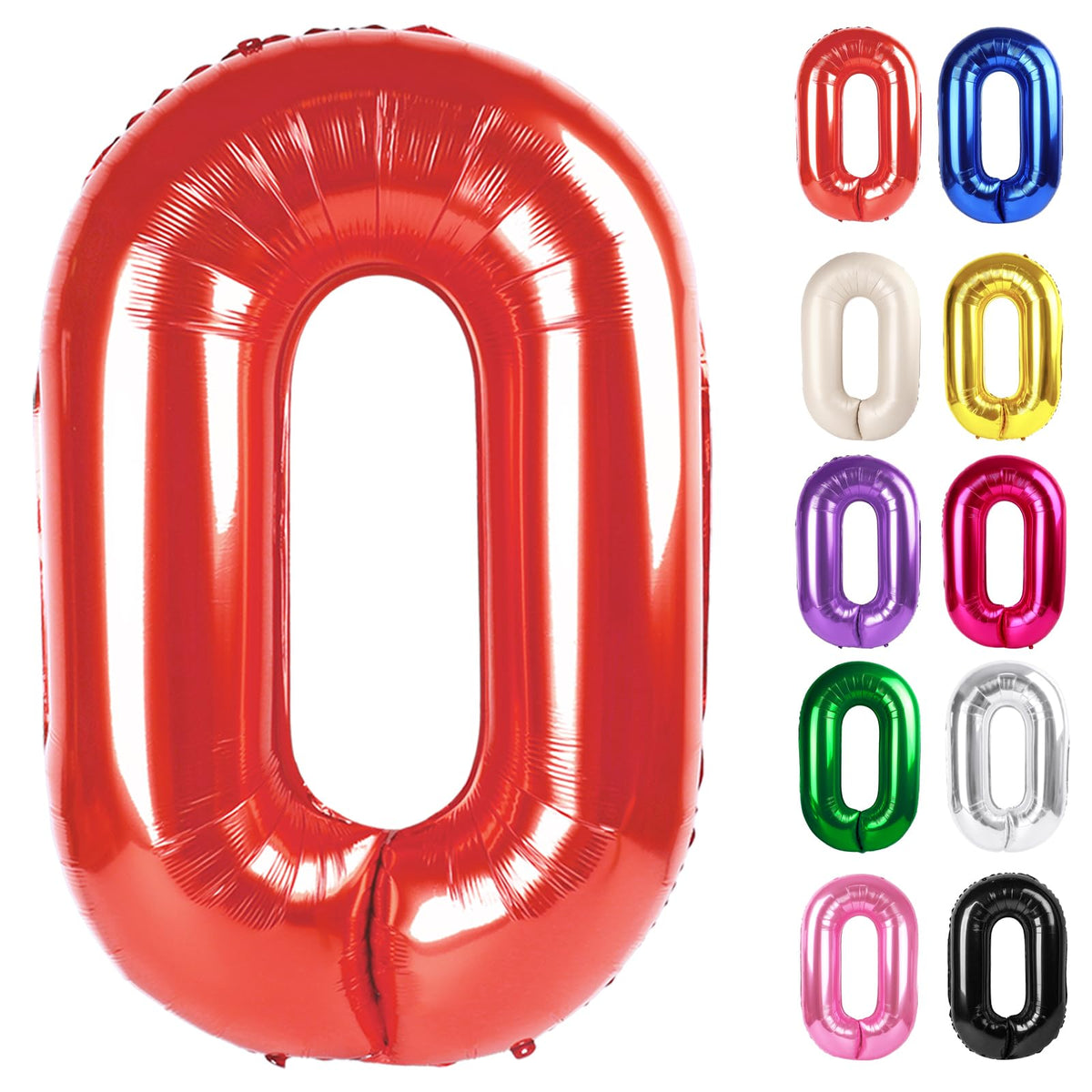 IWERP red number 0 balloon 40-inch bold centerpiece backdrop for events.